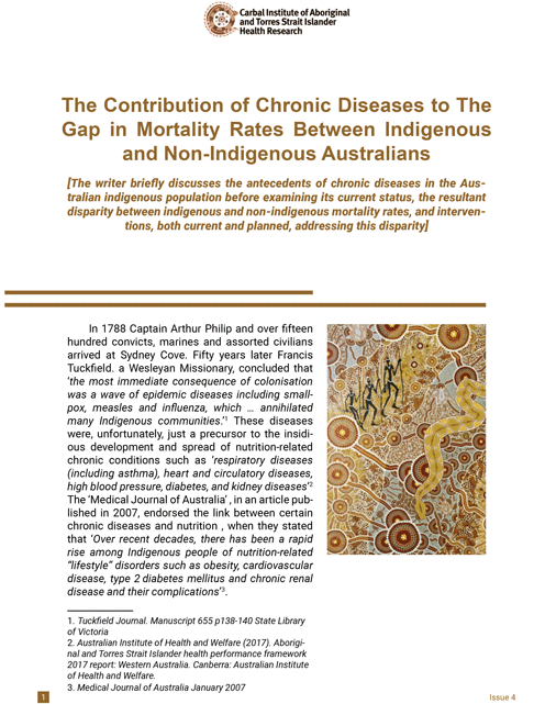 The Contribution of Chronic Diseases to the Gap in Mortality Rates Between Indigenous and Non-Indigenous Australians